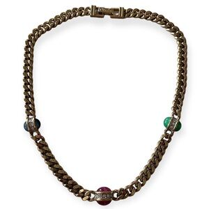 Carolee Vintage Gold Tone Multicolor Necklace